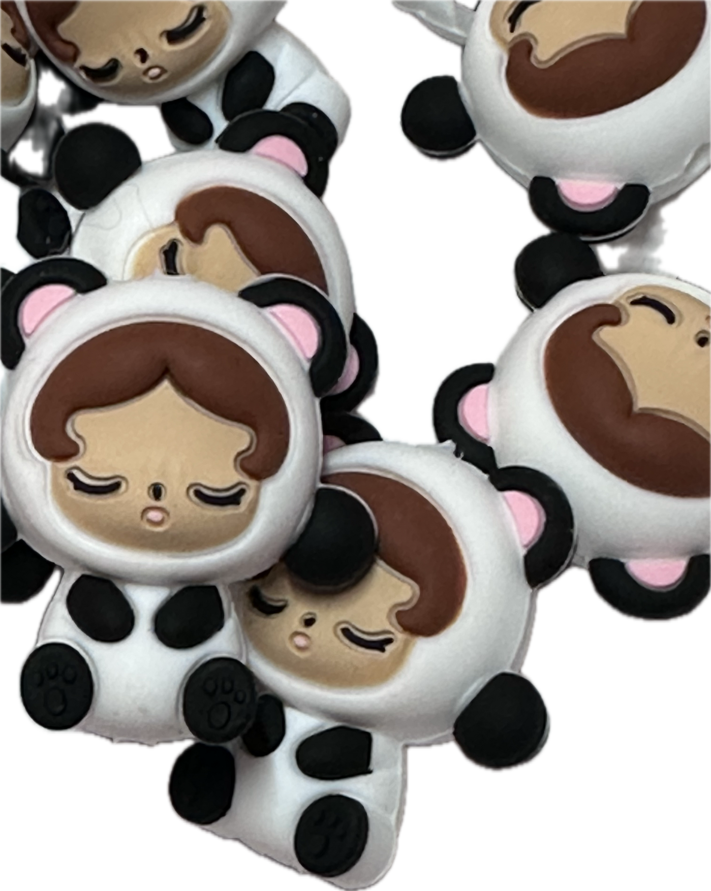 Child in Panda Bear suit Focal Bead/ beadable pen/ Silicone  bead/ keychain bead/skull