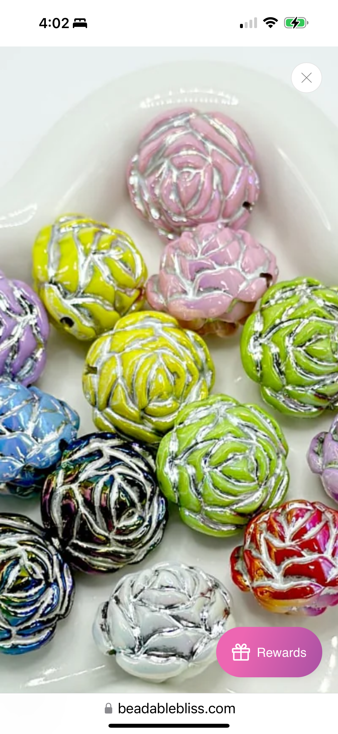 Five (5) Acrylic flower bead included/fancy Bead/ beadable pen/ keychain bead/ pastel beads/assorted colors/23+mm