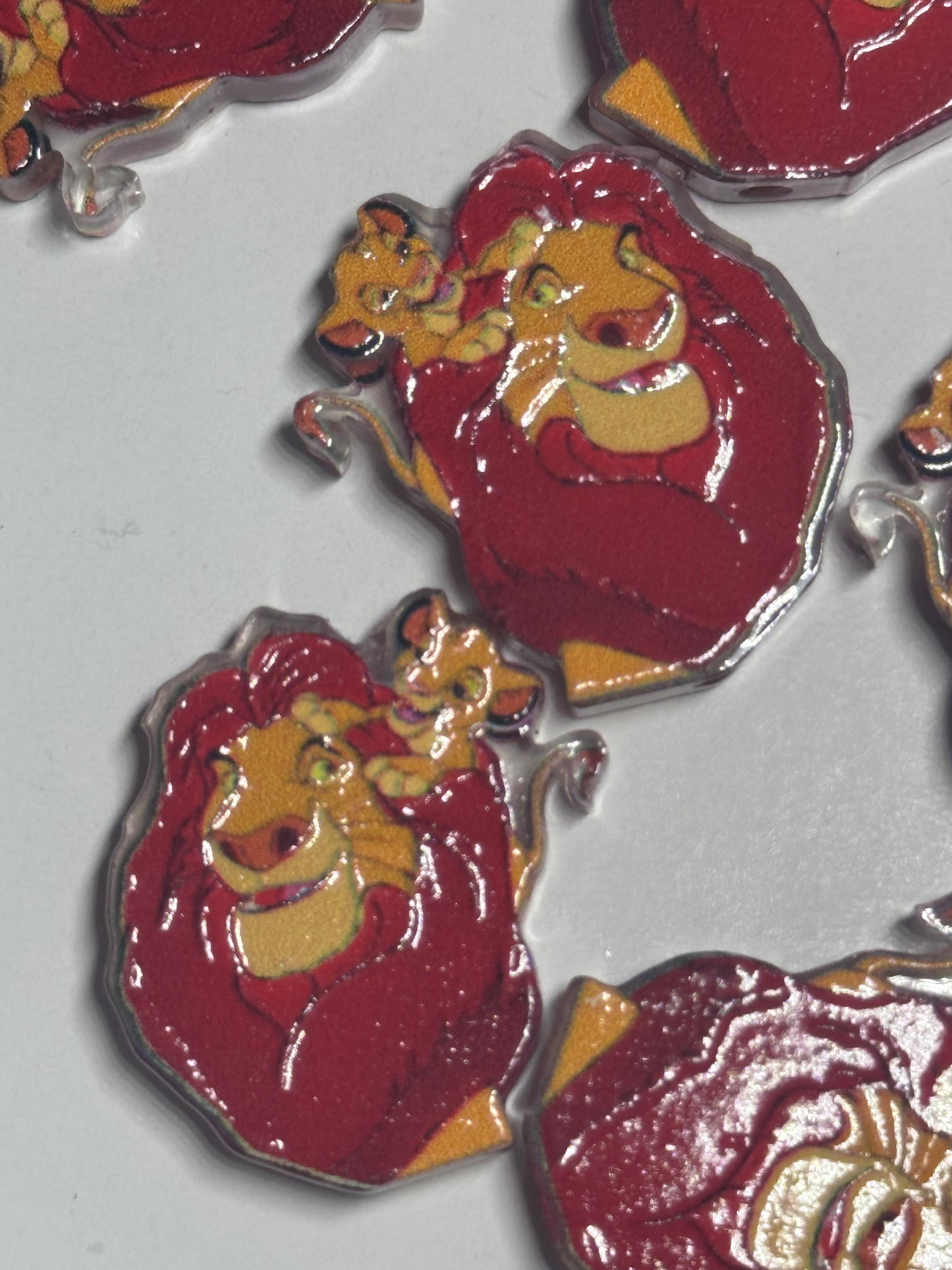 Zoo animal Lion acrylic focal bead- set of 2/ focal bead/ pen beading / keychain bead /king of the jungle