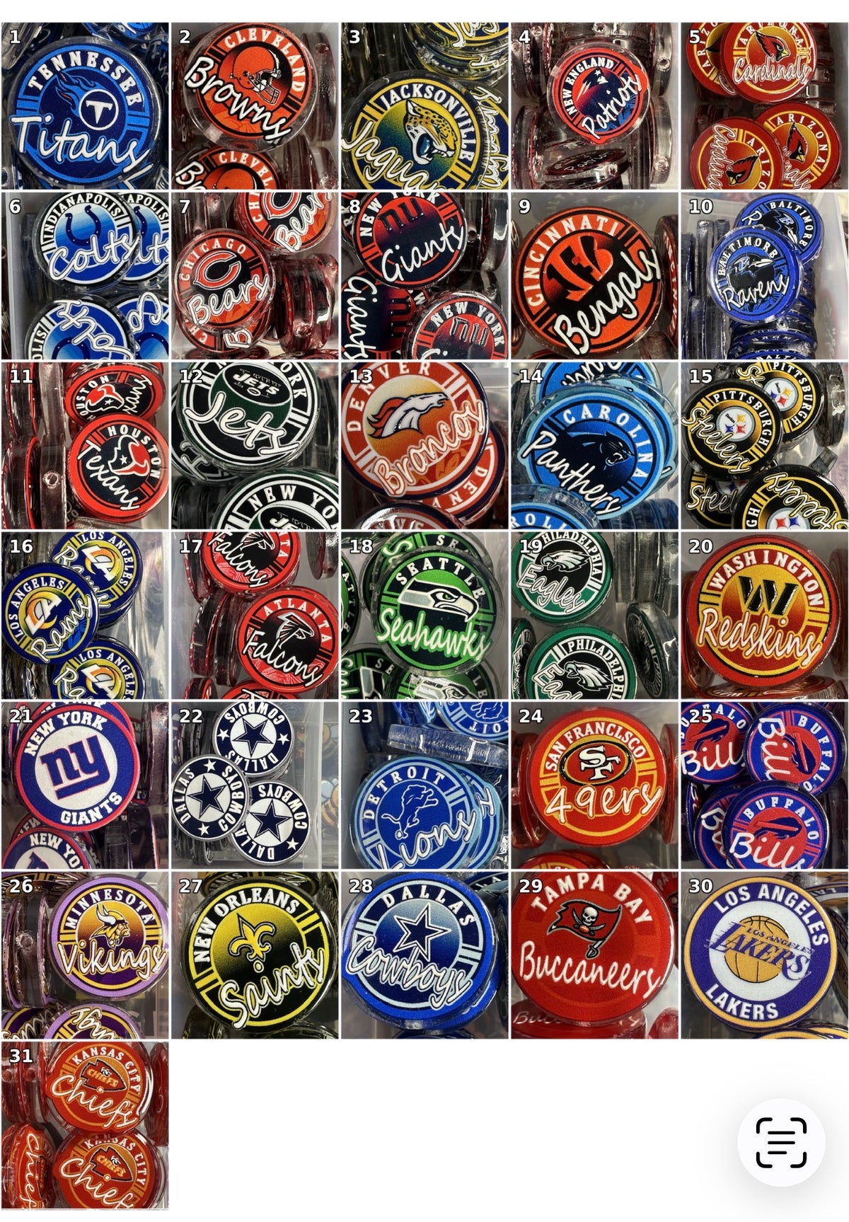 Football Season is here~! Acrylic focal bead- set of 2/ focal bead/ pen beading / keychain bead/Choose your favorite focal