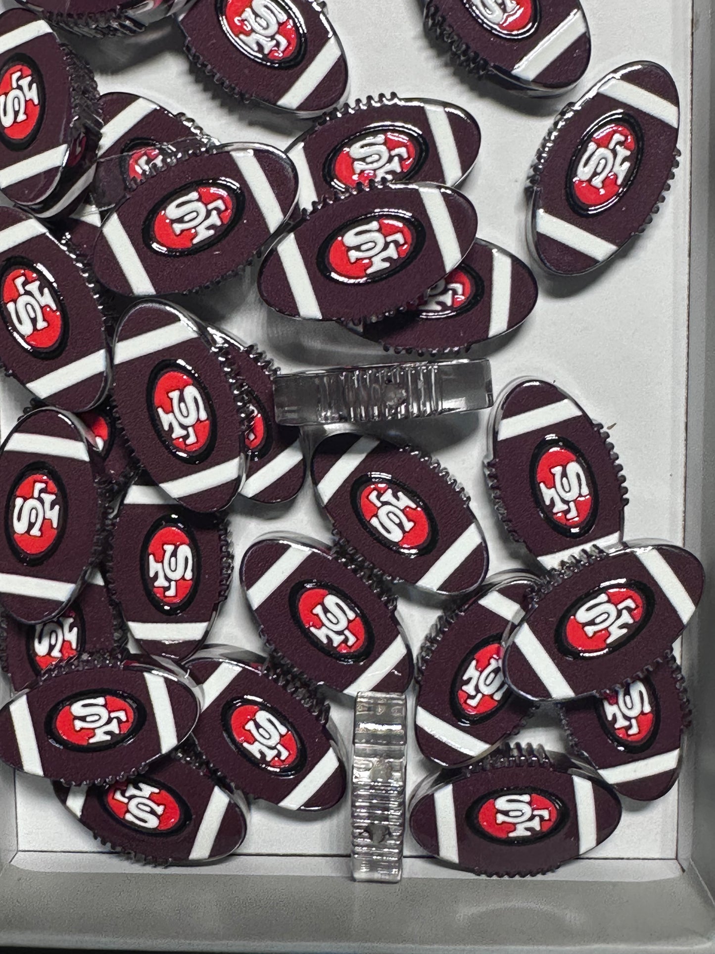San Francisco acrylic focal bead- set of 2/ focal bead/ pen beading / keychain bead/ football