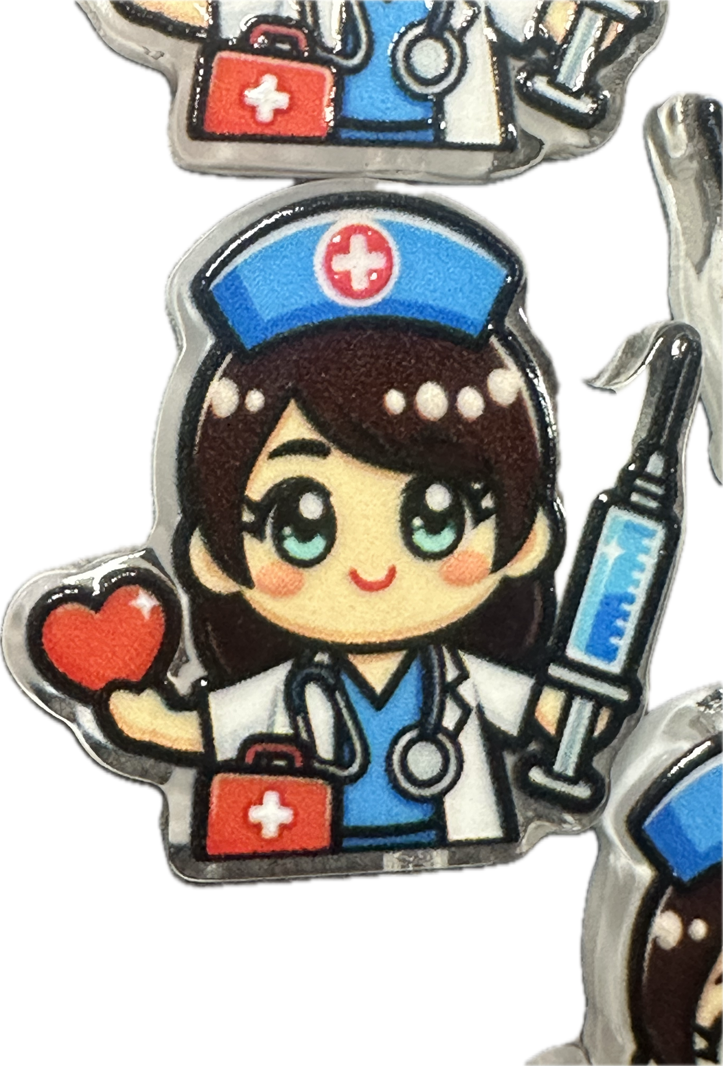 Nurse acrylic focal bead- set of 2/ focal bead/ pen beading / keychain bead/
