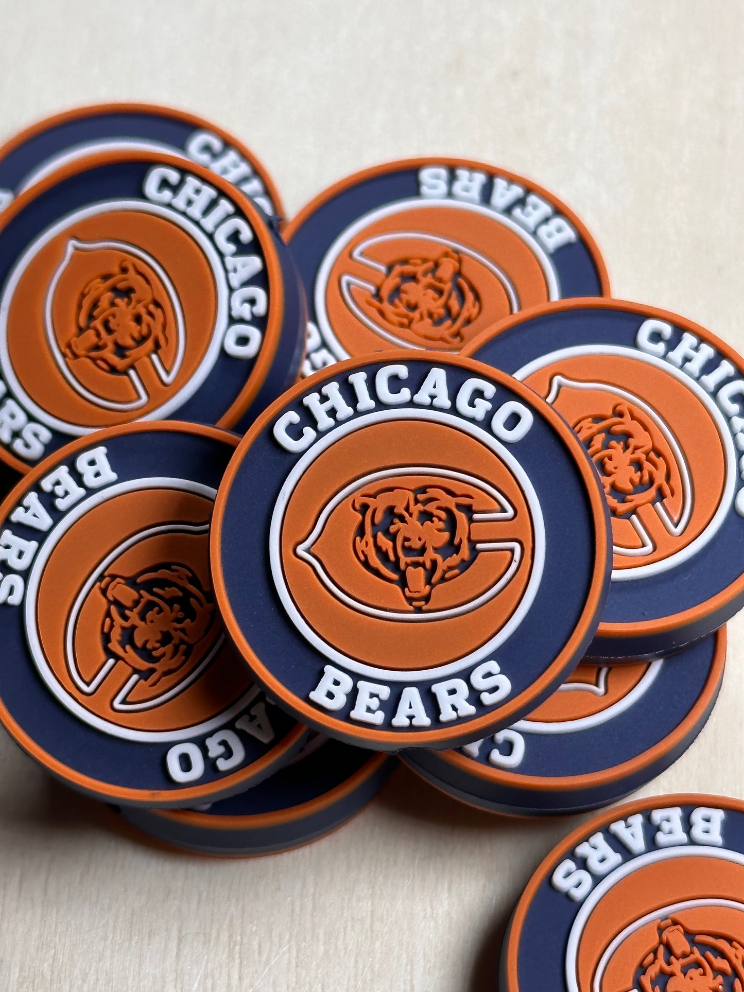 Chicago Bears round focal bead/