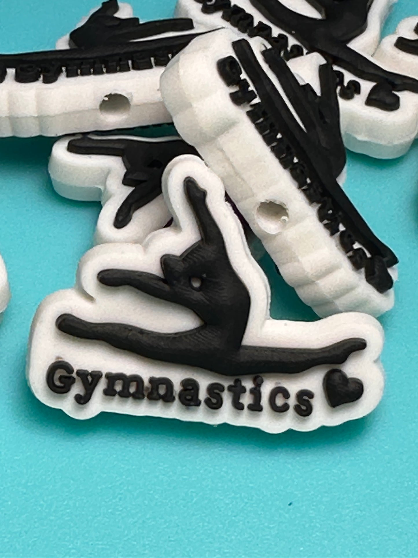 Gymnastics Focal Bead/ beadable pen/ Silicone  bead/ keychain bead/ gymnasts #2