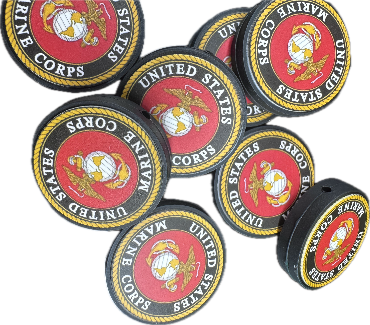 Veteran Military Marines Focal Bead/ beadable pen/ Silicone  bead/ keychain bead/ DIY