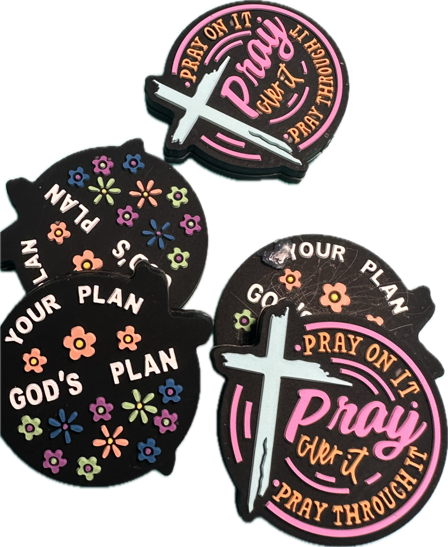 Prayer warrior beads  /Focal Bead/ beadable pen/ Silicone  bead/ keychain beads/ religious/ Faith/ GOD/ Double sided with different designs/ Pray