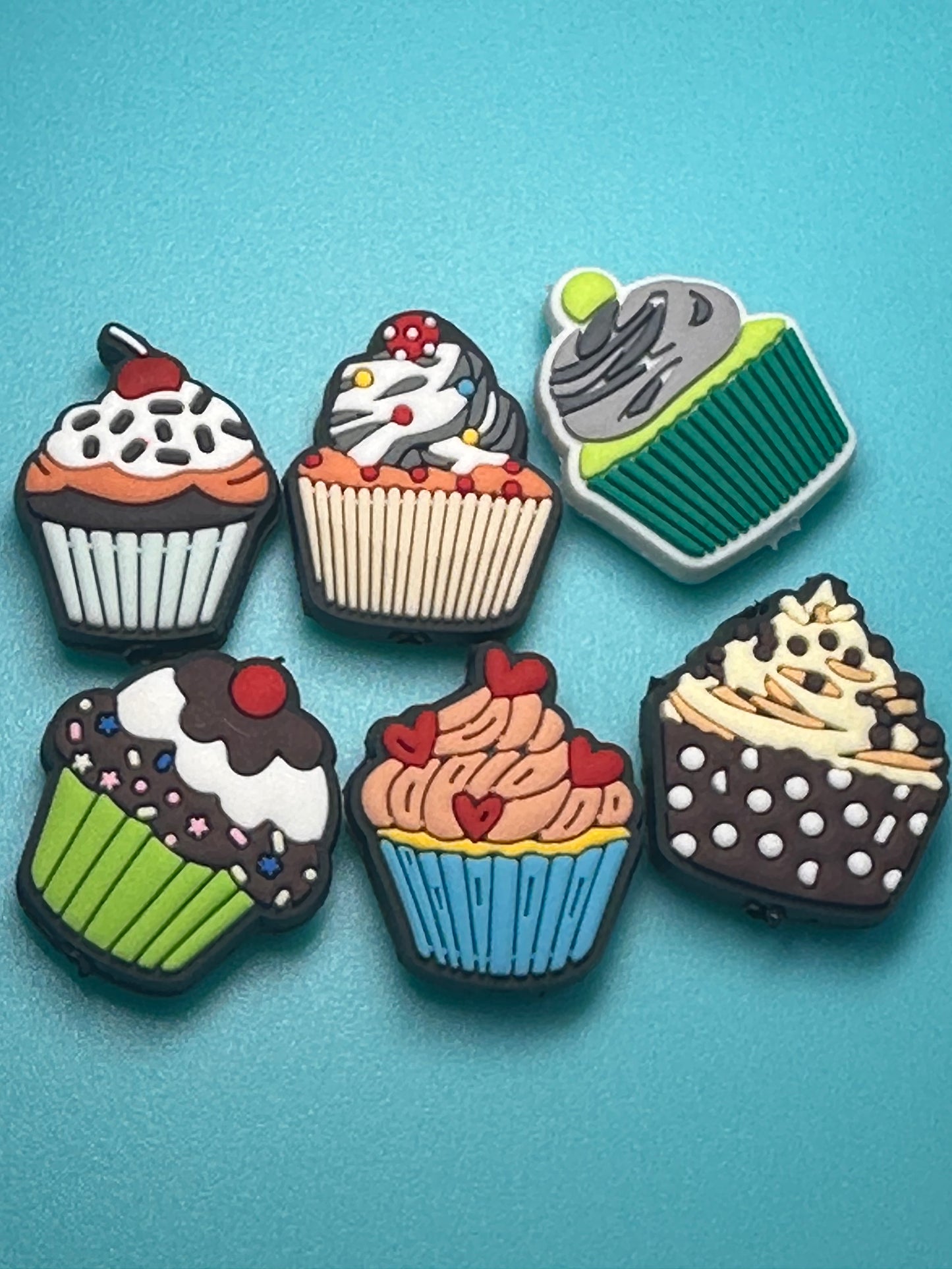 Cupcake Focal Bead/ beadable pen/ Silicone  bead/ keychain bead/