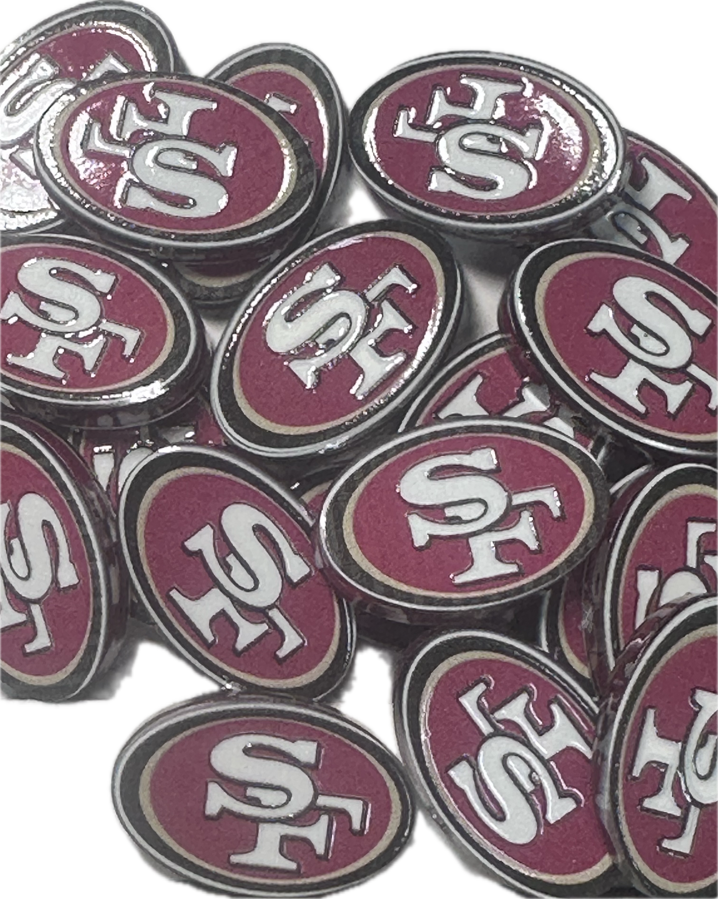 NEW San Francisco oval acrylic focal bead- set of 2/ focal bead/ pen beading / keychain/Football