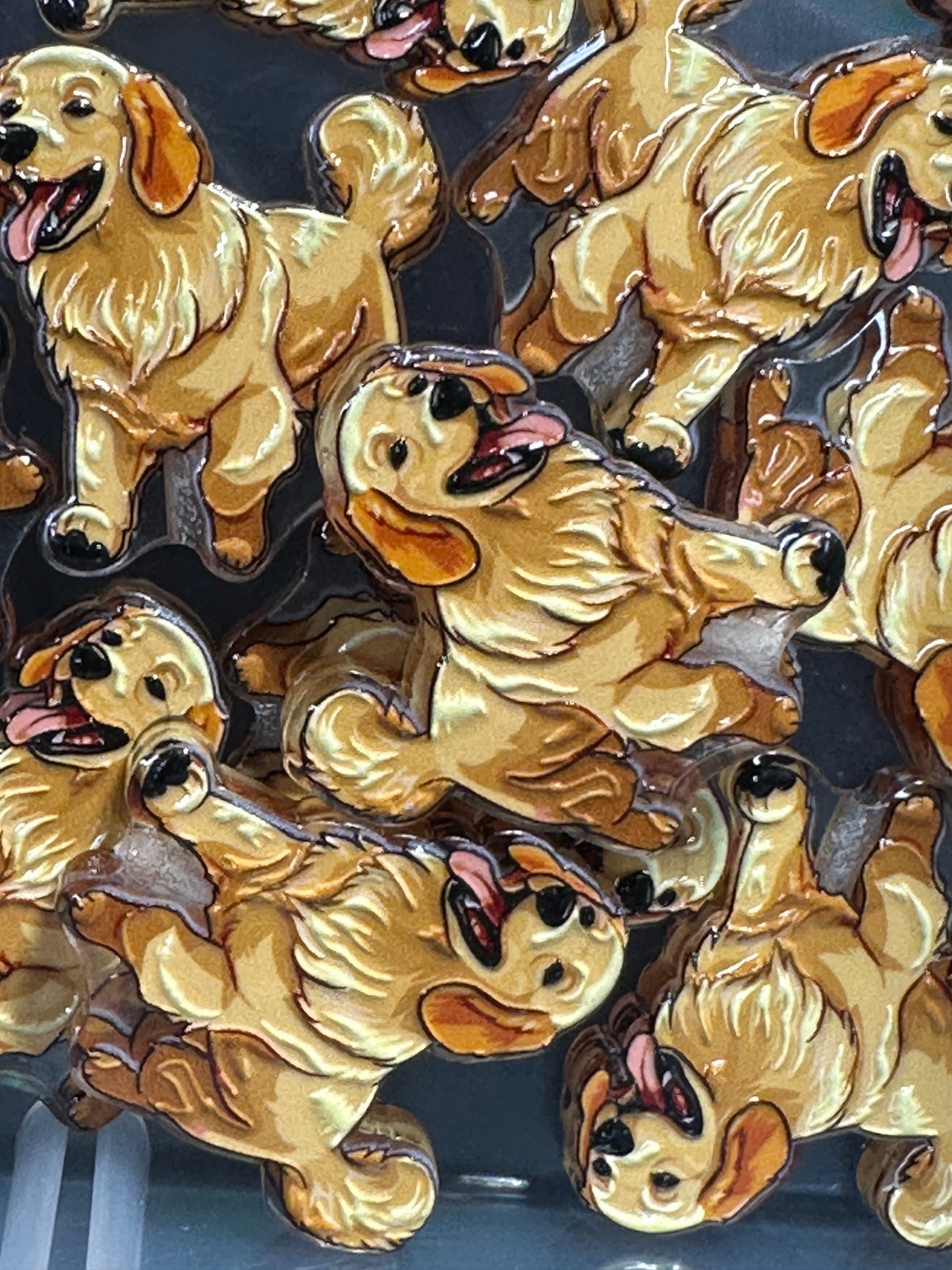 Golden Retriever dog acrylic focal bead- set of 2/ focal bead/ pen beading / keychain bead/