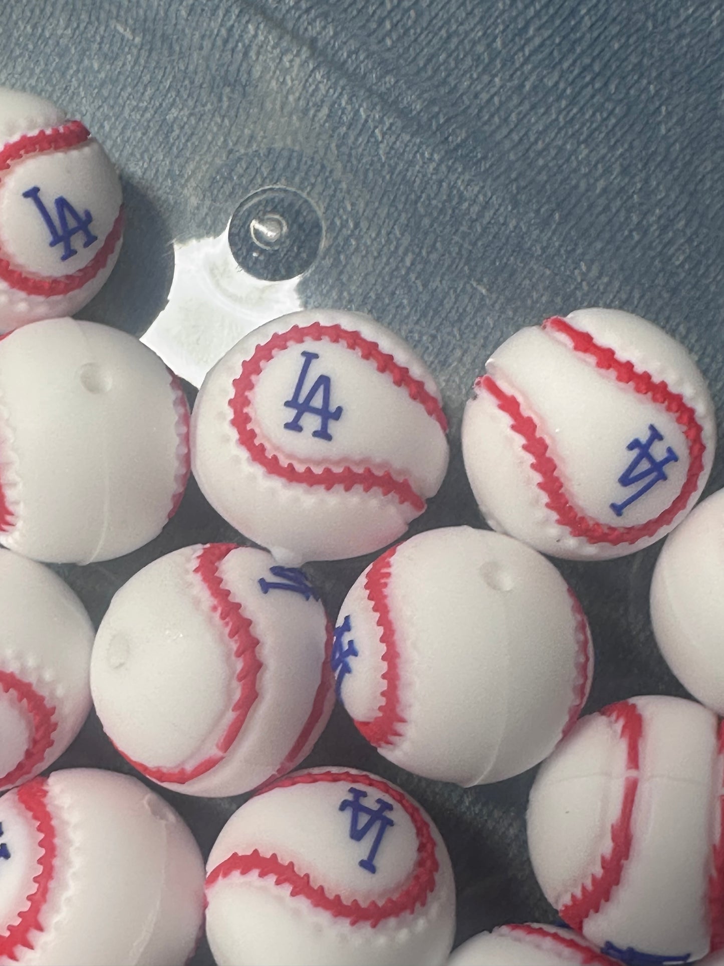 3D baseball team focal bead/ baseball shaped silicone focal bead