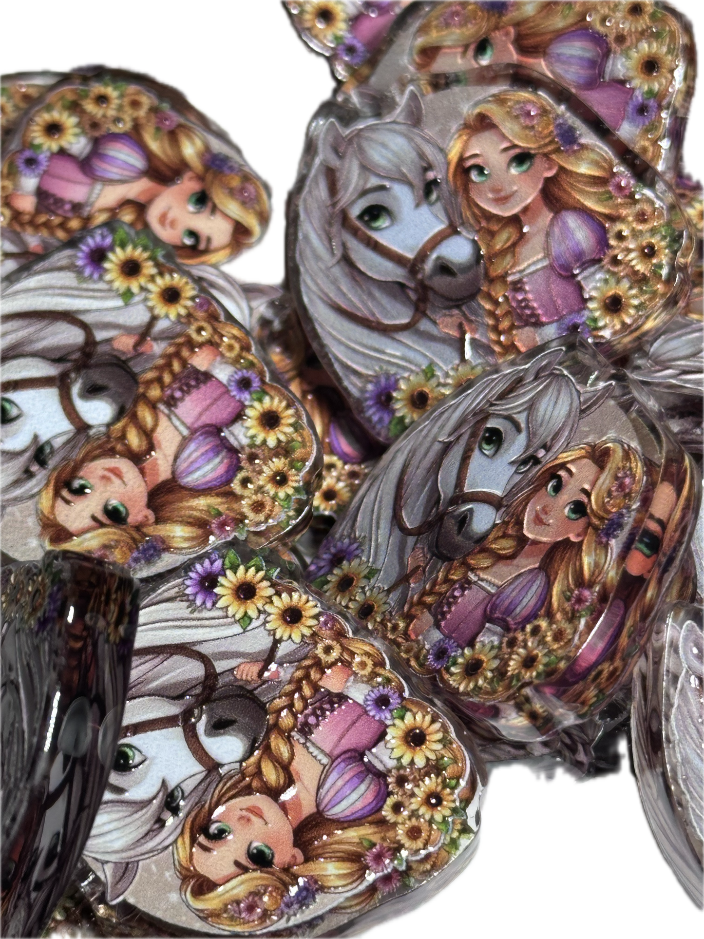 Girl with horse acrylic focal bead- set of 2/ focal bead/ pen beading / keychain bead/ cowgirl / equestrian