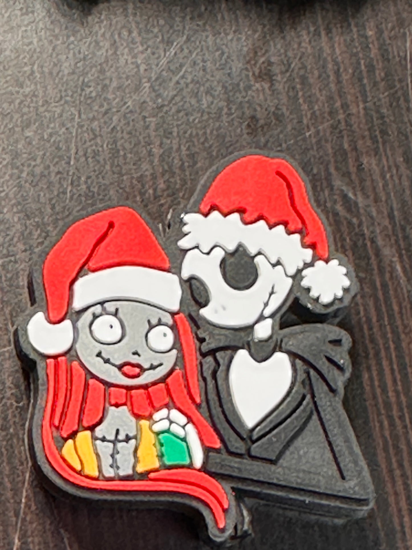 Christmas Focal Bead/ beadable pen/ Silicone  bead/ keychain bead/ scary couple
