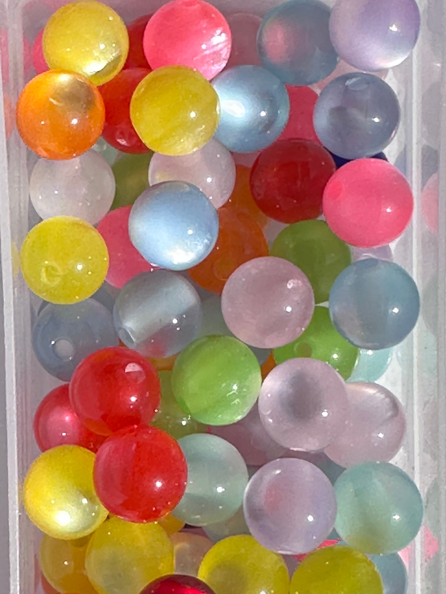 10mm Cat Eye Acrylic Beads – Assorted Colors | Sets of 10, 25, 50. Perfect for jewelry DIY