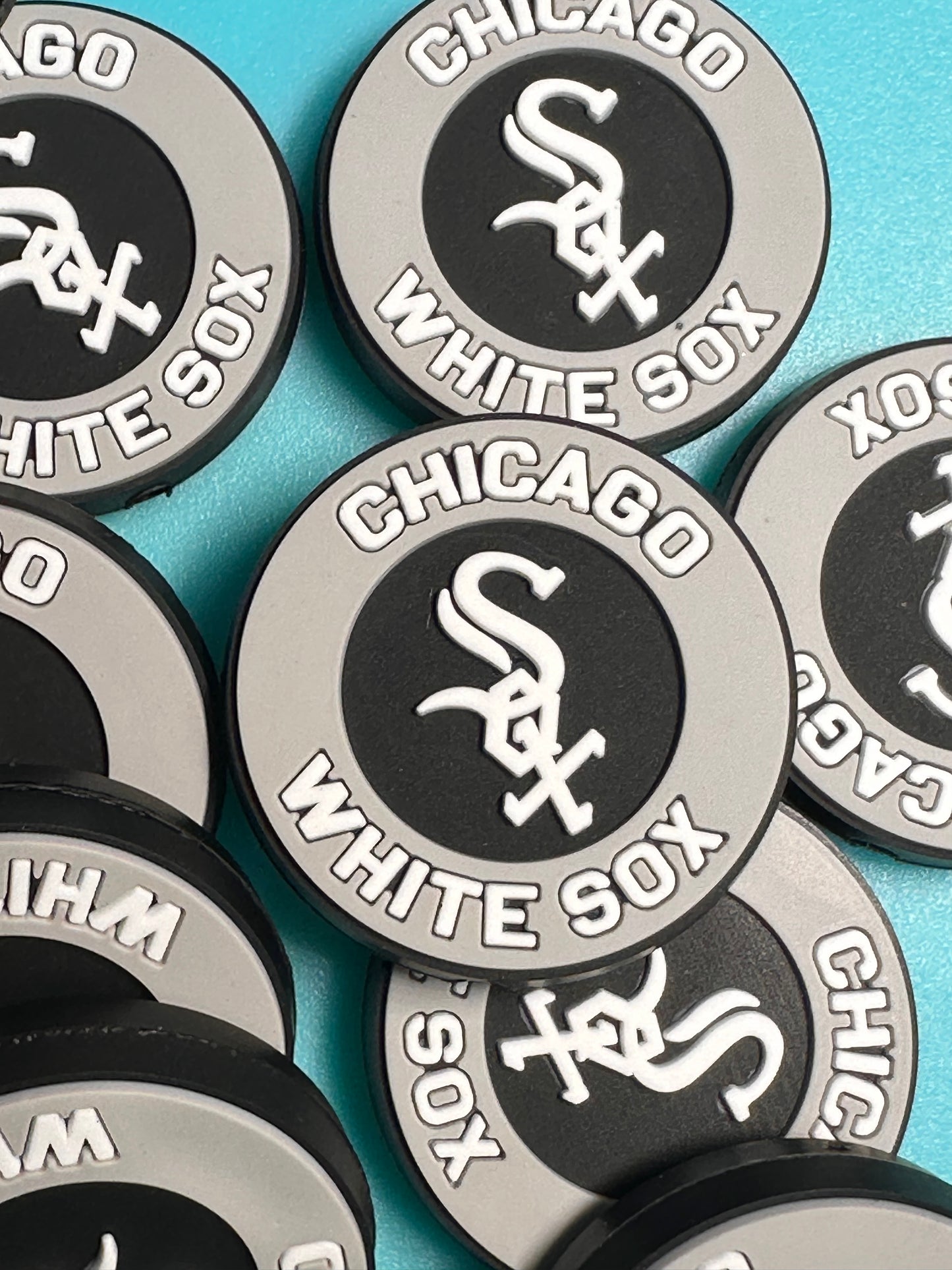 Chicago White Sox baseball team focal bead/ baseball/