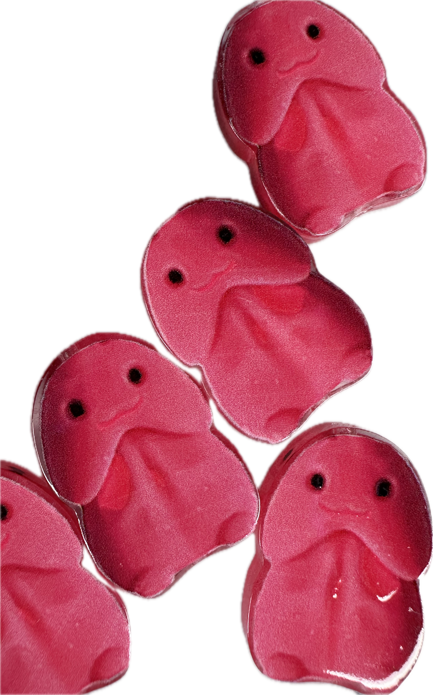 Pink weenie acrylic focal bead- set of 2/ focal bead/ pen beading / keychain bead/ naughty