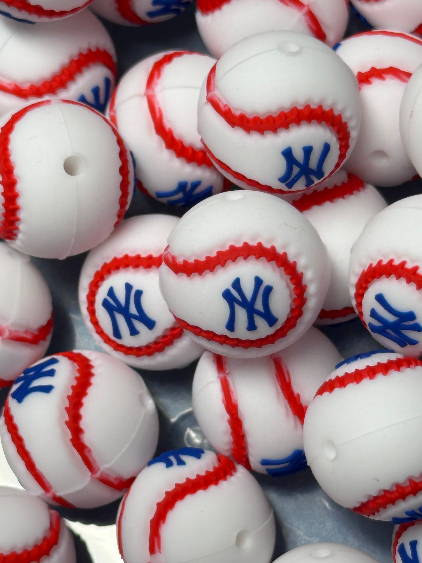 3D baseball New York Yankees focal bead/ baseball/NY