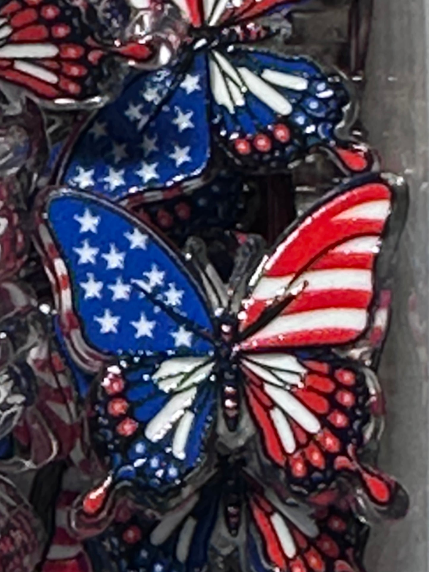 Patriotic butterfly acrylic focal bead- set of 2/ focal bead/ pen beading / keychain bead/ Fourth of July/ American