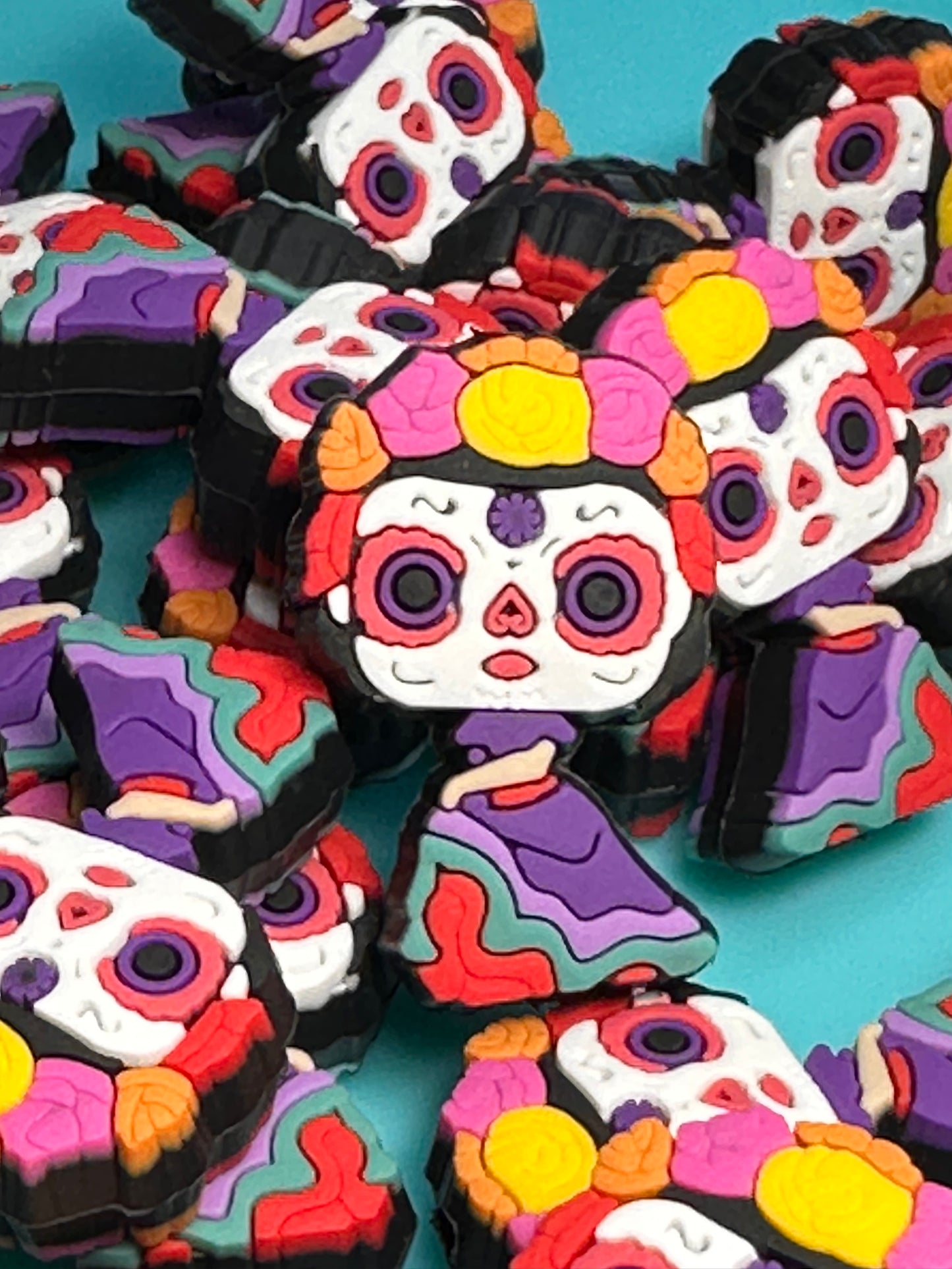 Day of the dead Focal Bead/ beadable pen/ Silicone bead/ keychain bead/fiesta/ Mexican holiday #2