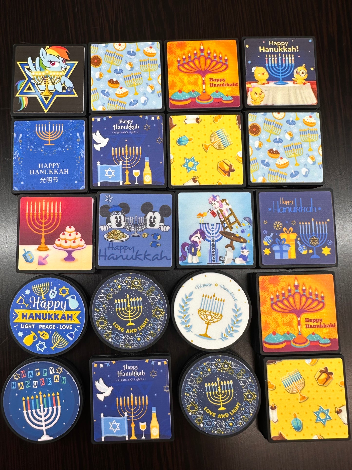 Hanukkah Focal Bead/ beadable pen/ Silicone  bead/ keychain bead/