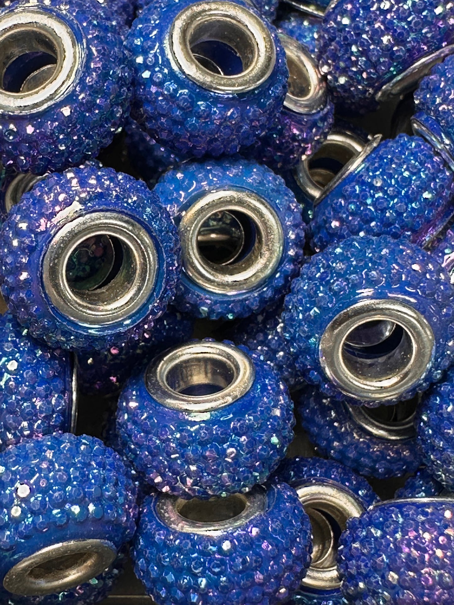 Rhinestone fancy spacer beads-Dark Blue / jewelry/ beadable pen beads/ keychain bead/ DIY/