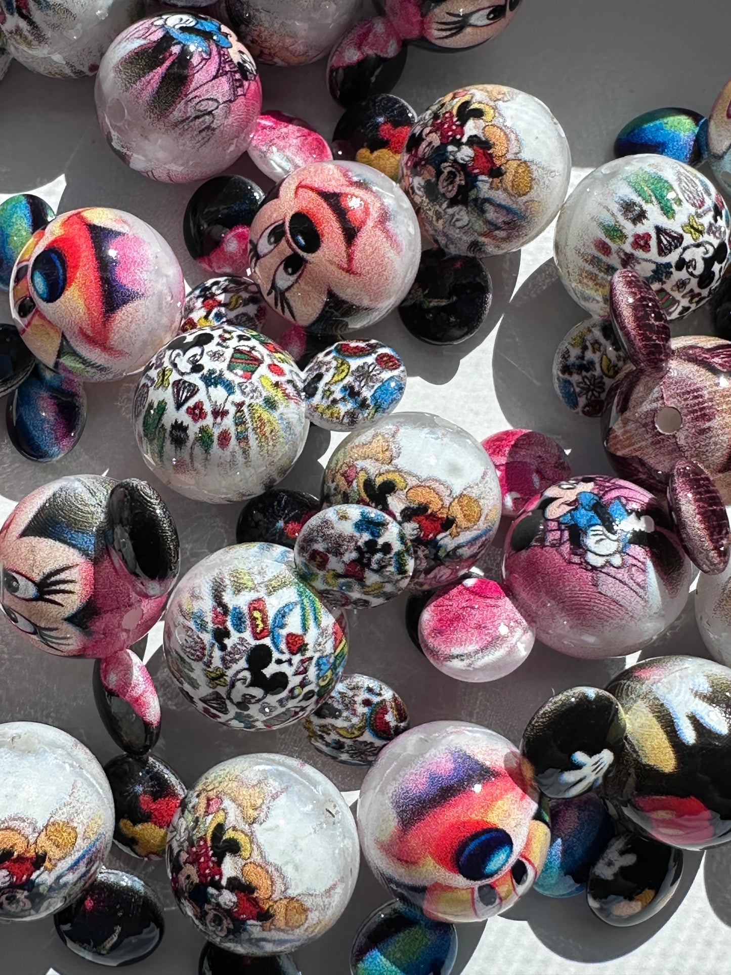 Cartoon inspired beads/ Five (5) acrylic beads included/ jewelry Bead/ beadable pen beads/ keychain bead/ DIY