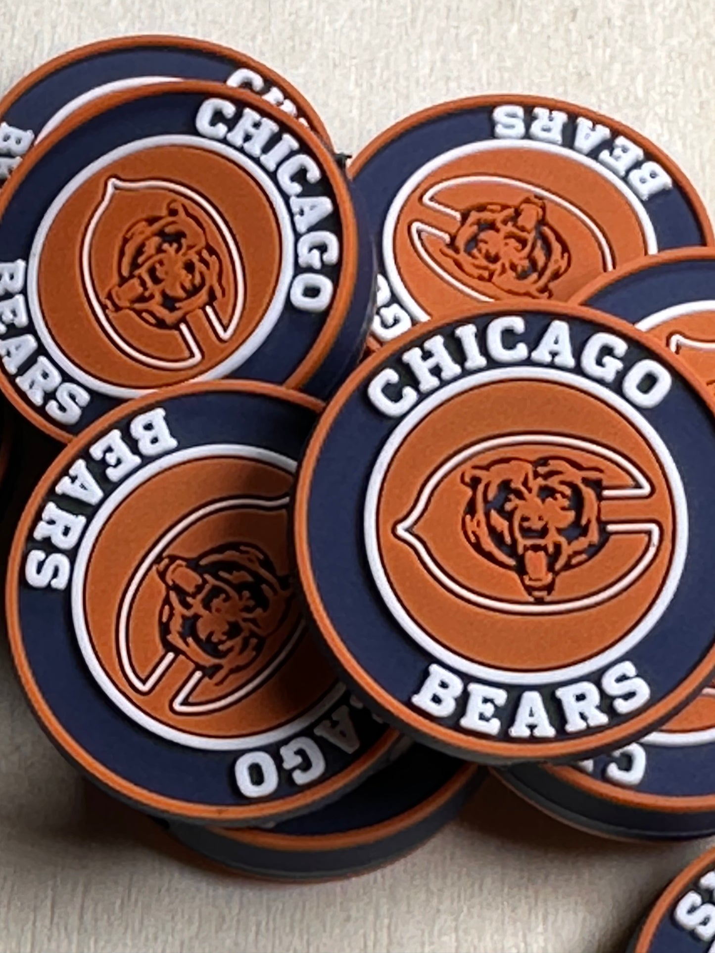 Chicago Bears round focal bead/