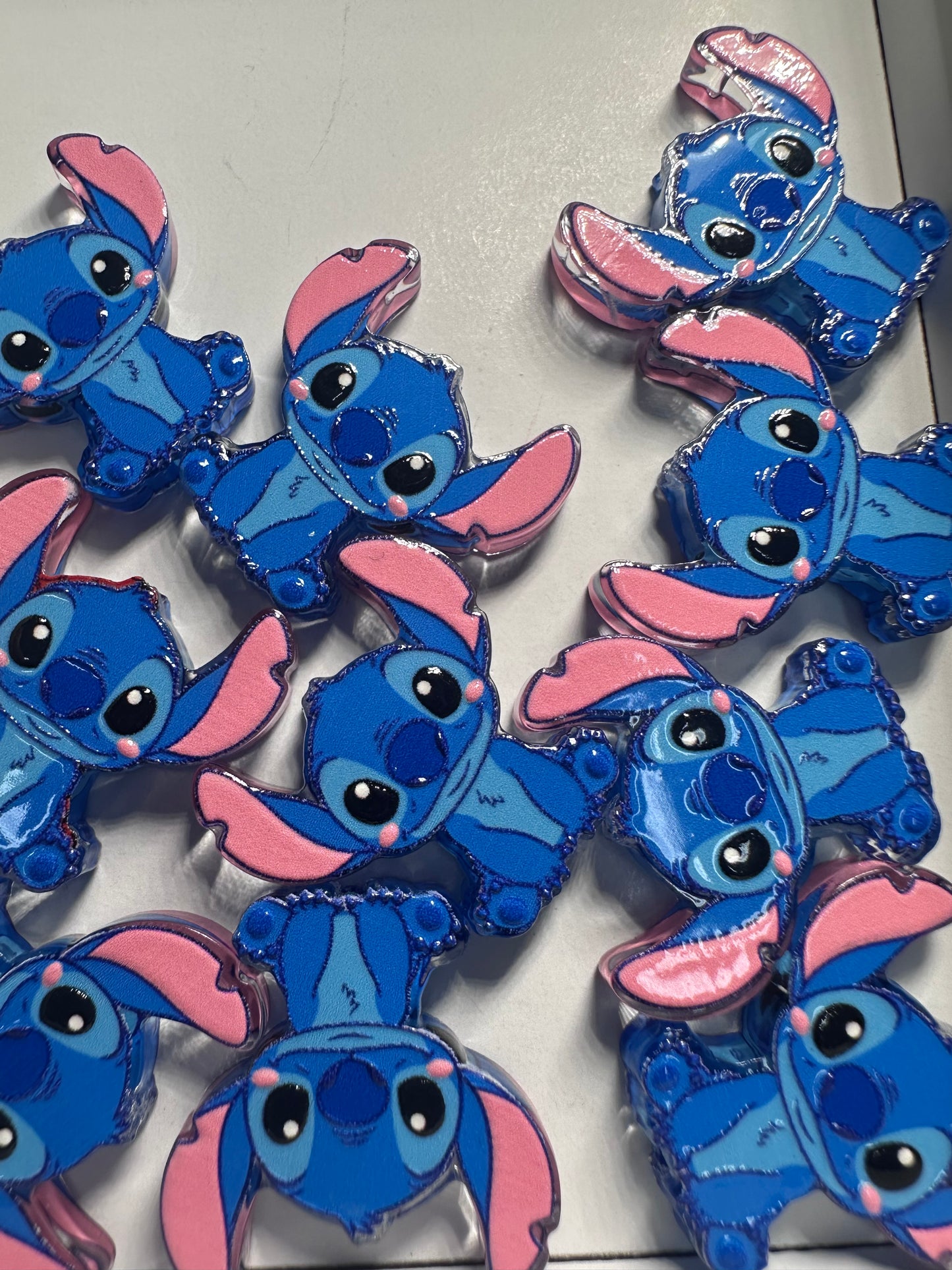 Blue guy alien acrylic focal bead- set of 2/ focal bead/ pen beading / keychain bead