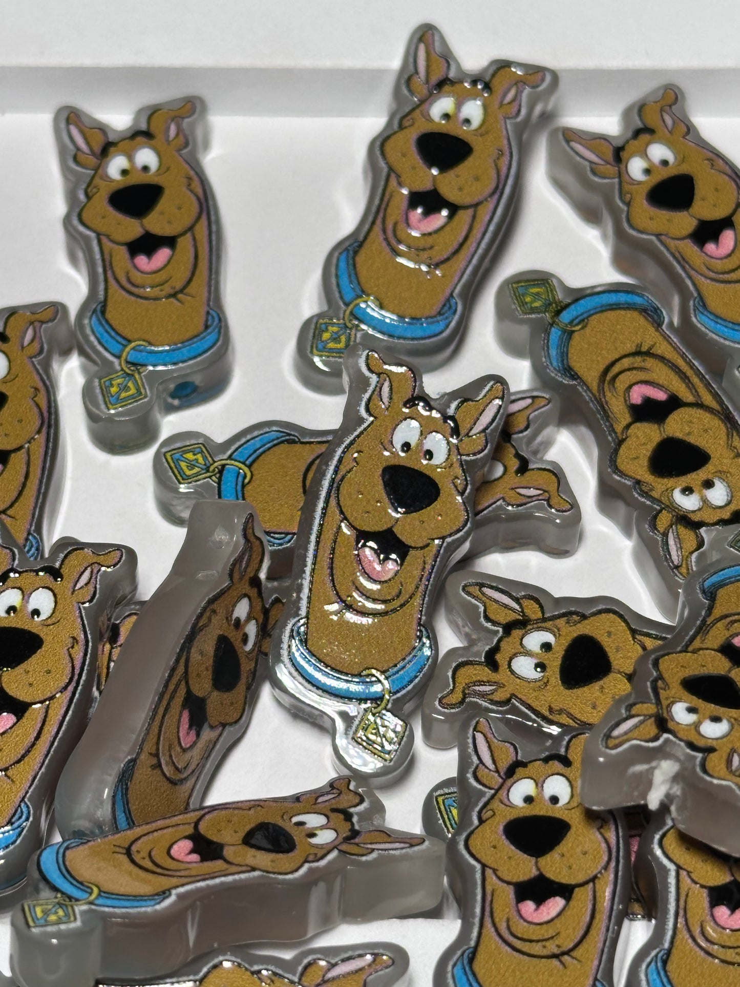 Brown Dog acrylic focal bead- set of 2/ focal bead/ pen beading / keychain bead/