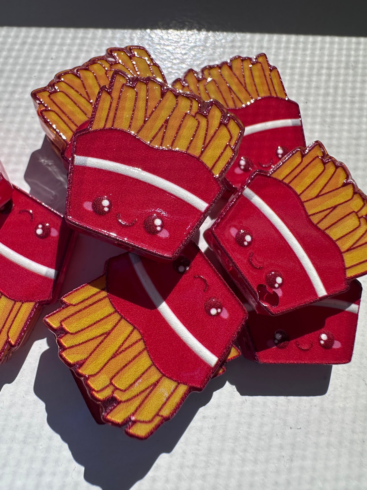 Fries acrylic focal bead- set of 2/ focal bead/ pen beading / keychain bead /food