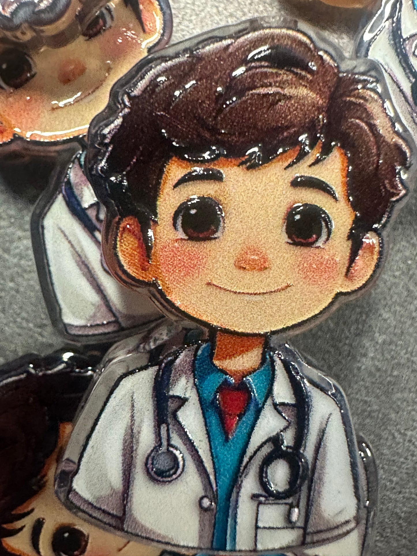 Doctor acrylic focal bead- set of 2/ focal bead/ pen beading / keychain bead/