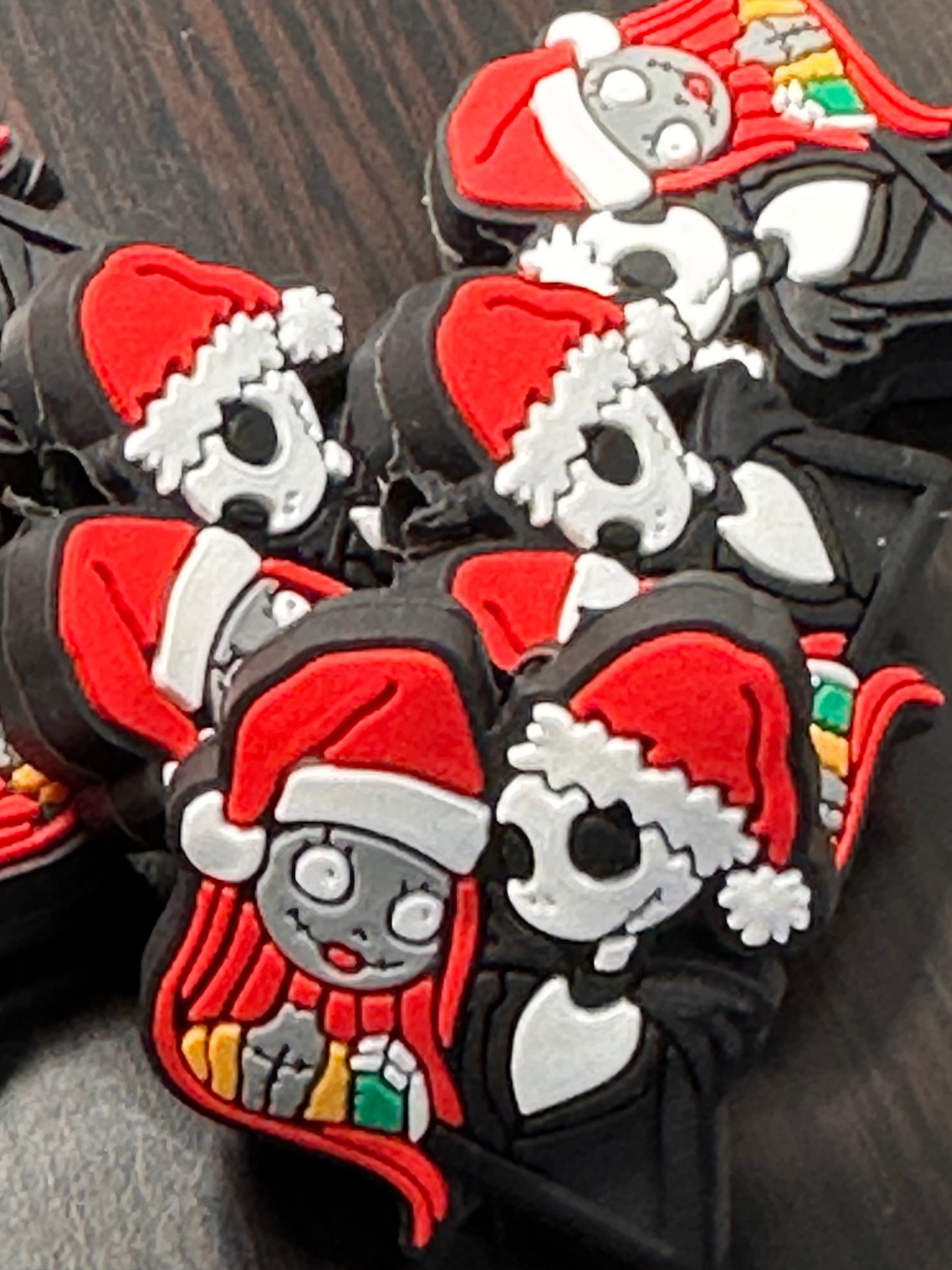 Christmas Focal Bead/ beadable pen/ Silicone  bead/ keychain bead/ scary couple
