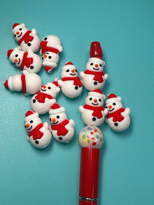 3D Christmas /silicone focal bead/ Santa hat / snow man