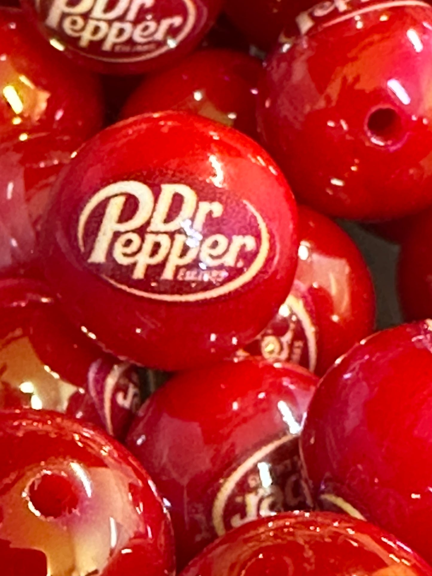 Soda/Ten (10) acrylic beads/ beadable pen/ round 16 mm bead/ keychain bead/ drink/ refreshing