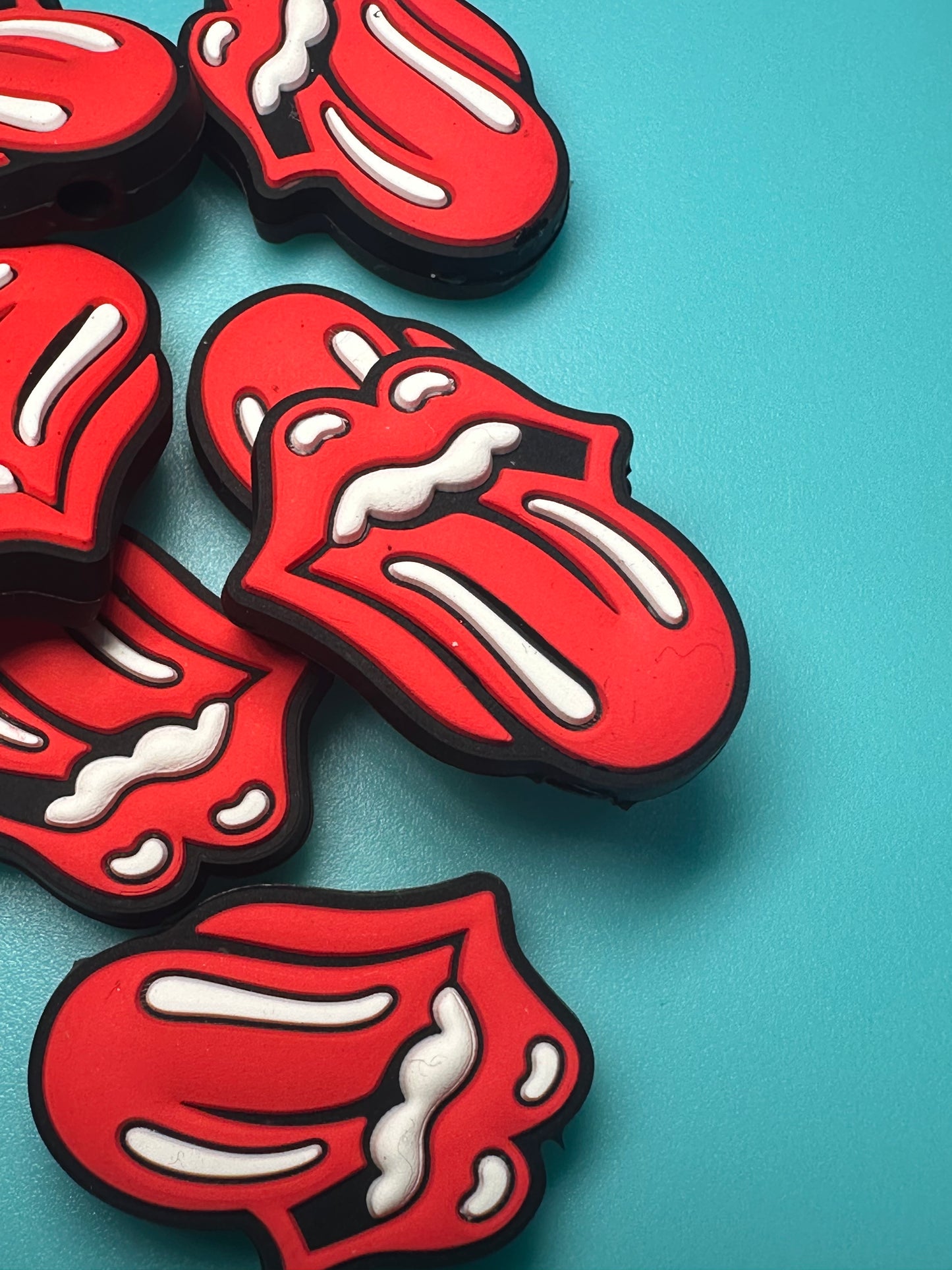 Lips and tongue focal bead/ Rolling/ singer/ band/RS