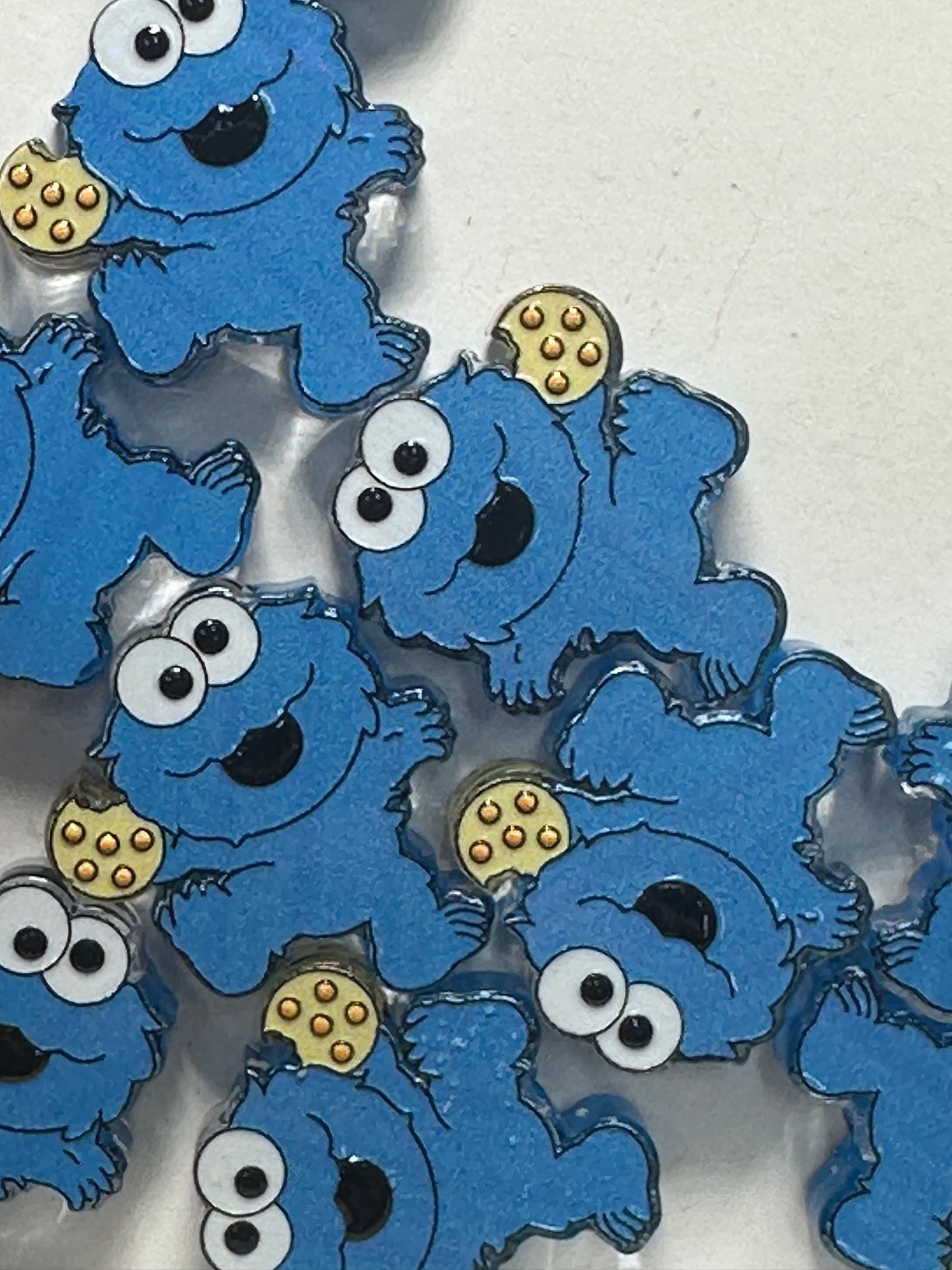 Blue cookie lover acrylic focal bead- set of 2/ focal bead/ pen beading / keychain bead