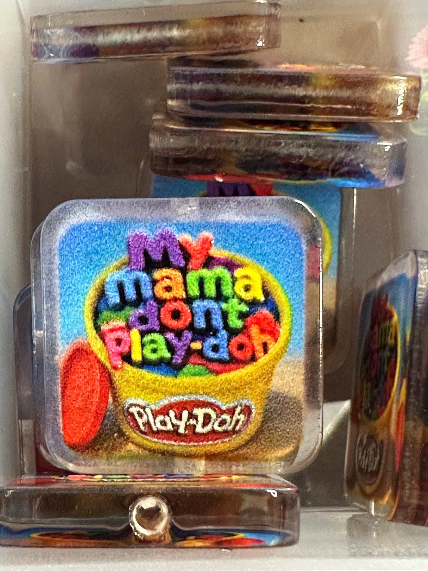 Mama dont play acrylic focal bead- set of 2/ focal bead/ pen beading / keychain bead/