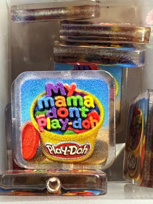 Mama dont play acrylic focal bead- set of 2/ focal bead/ pen beading / keychain bead/
