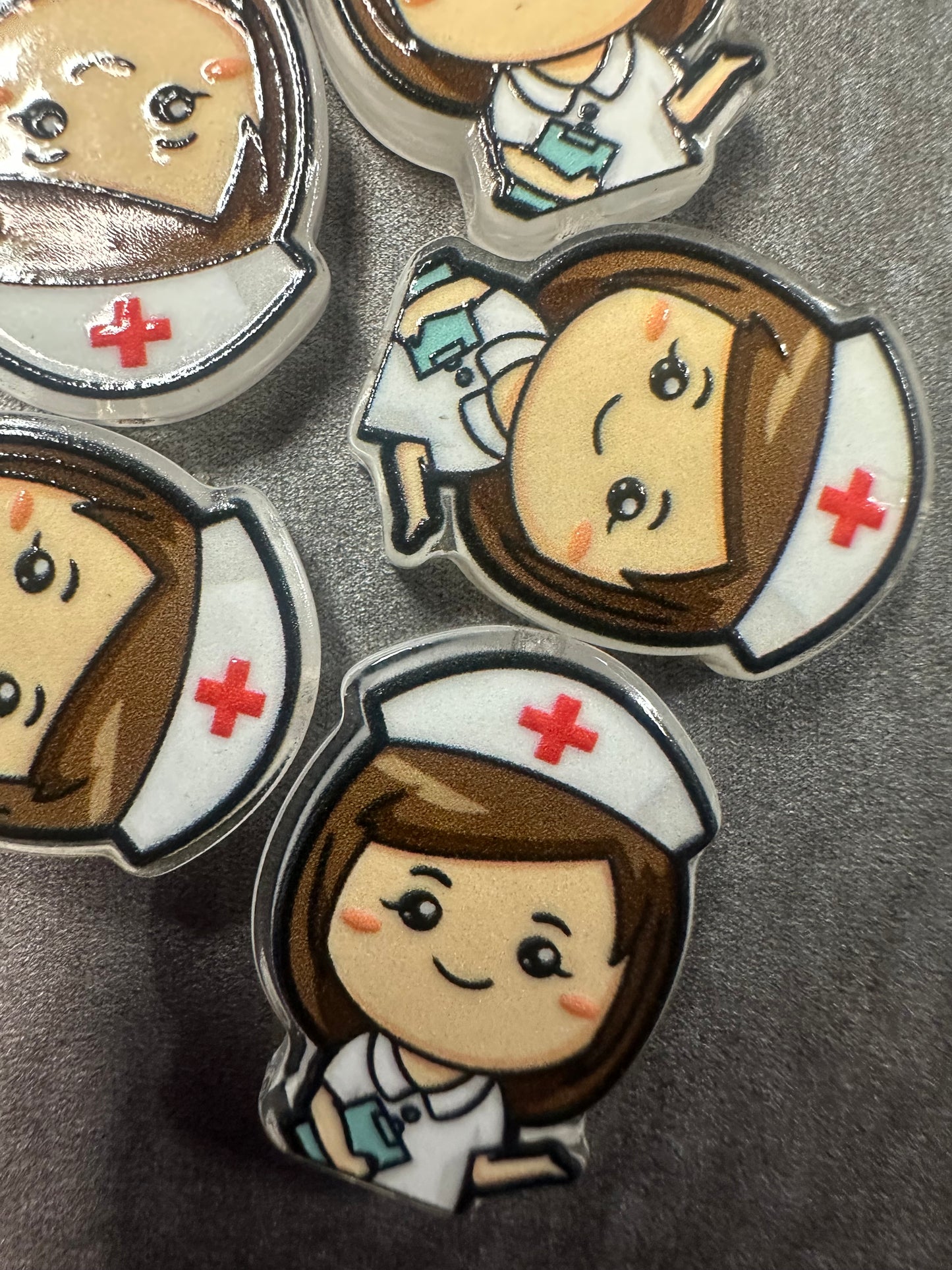 Nurse acrylic focal bead- set of 2/ focal bead/ pen beading / keychain bead/