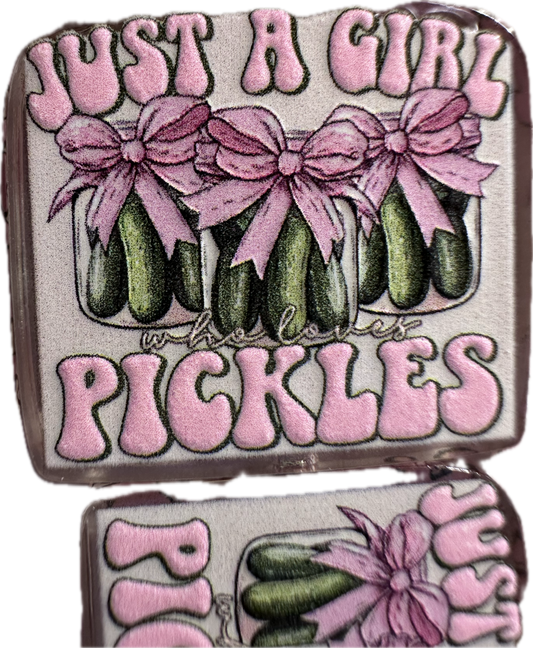 Pickle lover acrylic focal bead- set of 2/ focal bead/ pen beading / keychain bead/