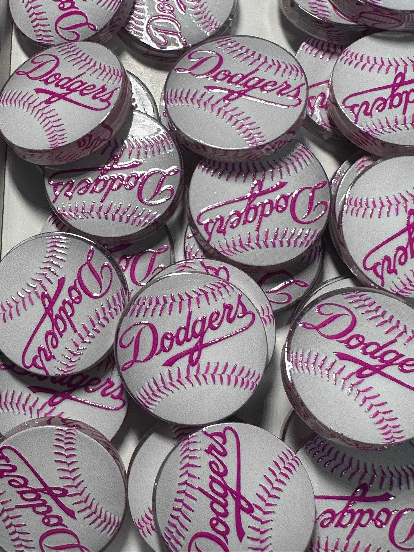 NEW LA Dodgers acrylic focal bead- set of 2/ focal bead/ pen beading / keychain bead /baseball