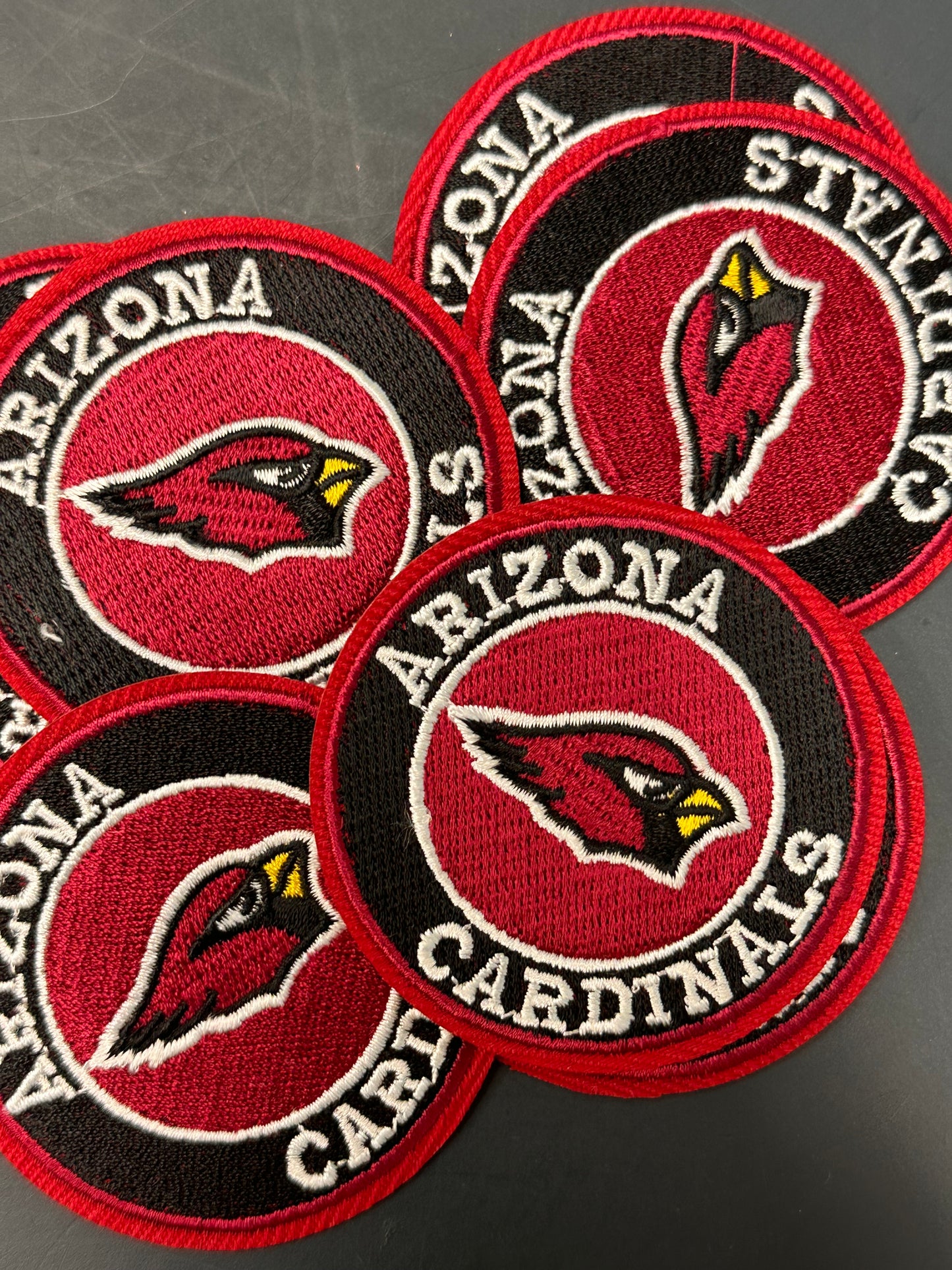 ARIZONA CARDINALS/IRON ON PATCH/ SIZE SMALL/ QUALITY MATERIAL/FABRIC PATCHES/FOOTBALL TEAM