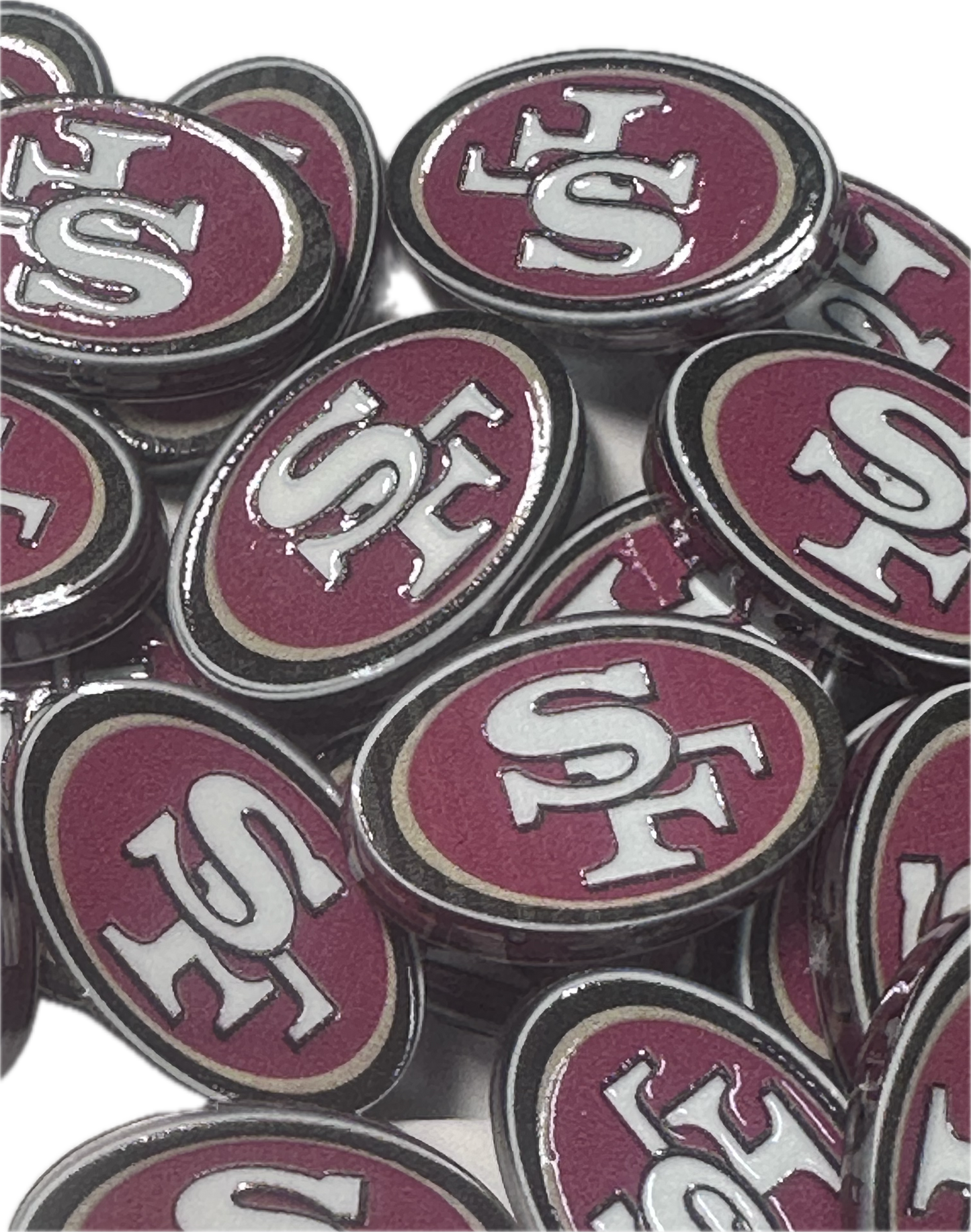 NEW San Francisco oval acrylic focal bead- set of 2/ focal bead/ pen beading / keychain/Football