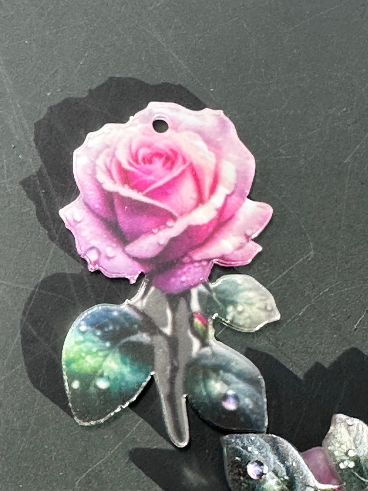 Rose Acrylic Pendants – Flower charms for DIY Crafts (Set of 5)