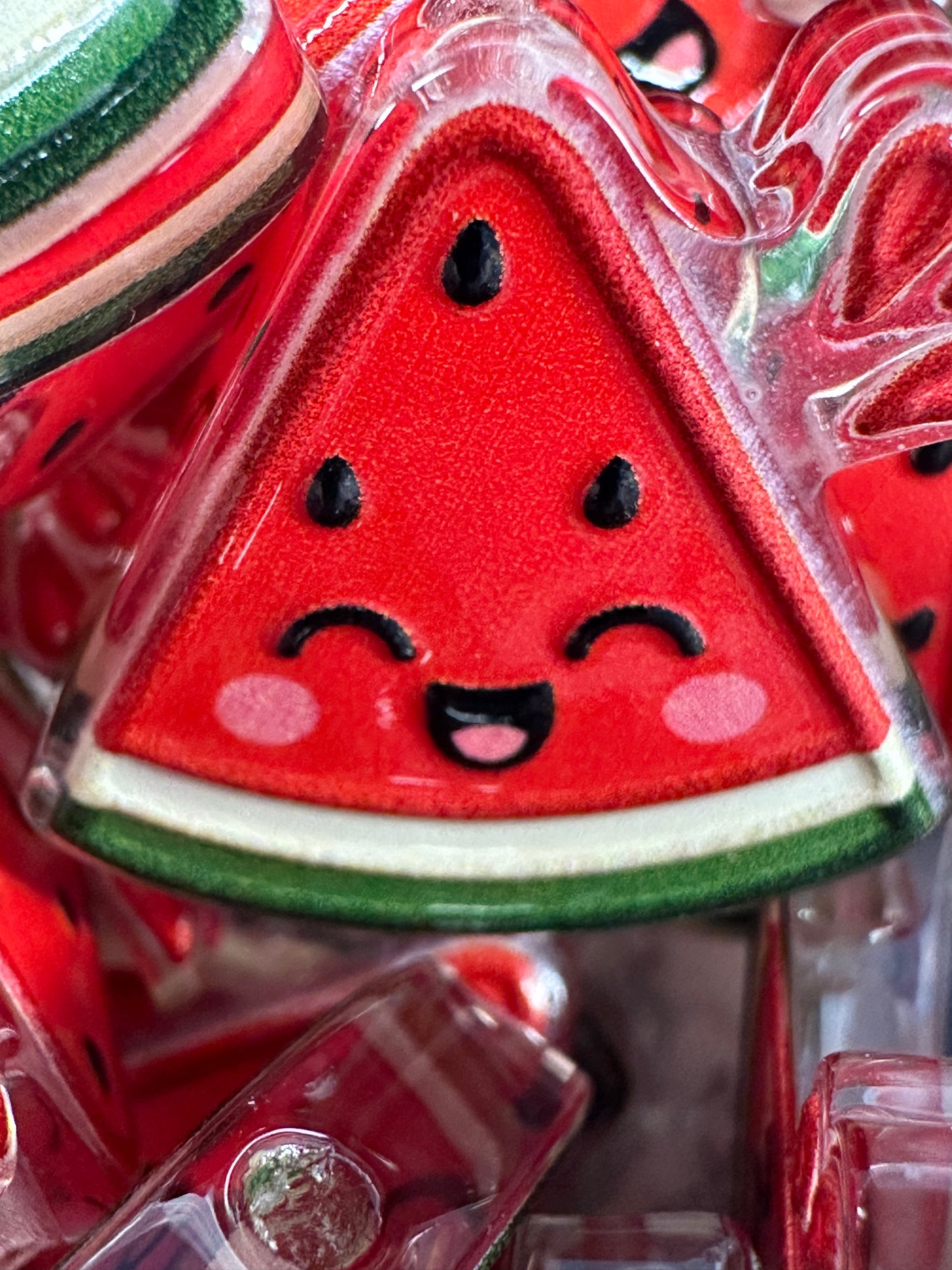 Watermelon slices acrylic focal bead- set of 2/ focal bead/ pen beading / keychain bead/ summer fruit