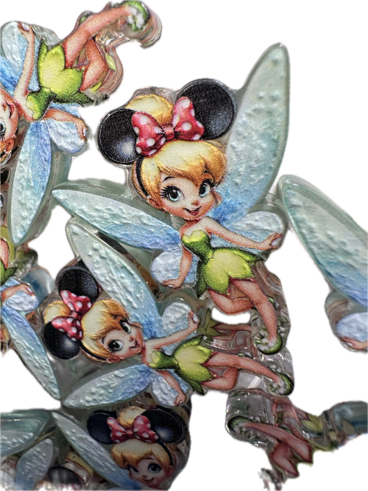 Fairies Fairy girl acrylic focal bead- set of 2/ focal bead/ pen beading / keychain bead/