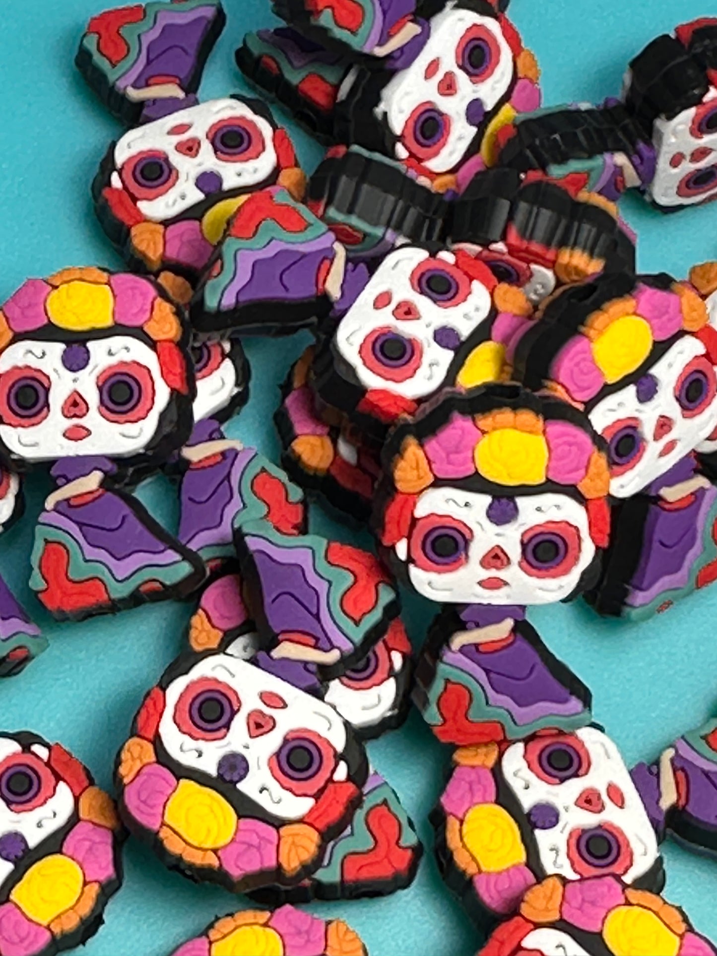 Day of the dead Focal Bead/ beadable pen/ Silicone bead/ keychain bead/fiesta/ Mexican holiday #2