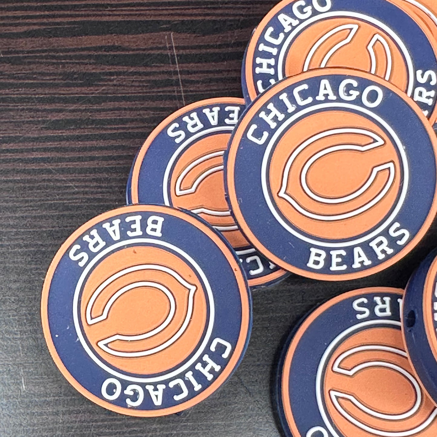 Chicago Bears round focal bead- style 4/ Silicone bead for beadable products