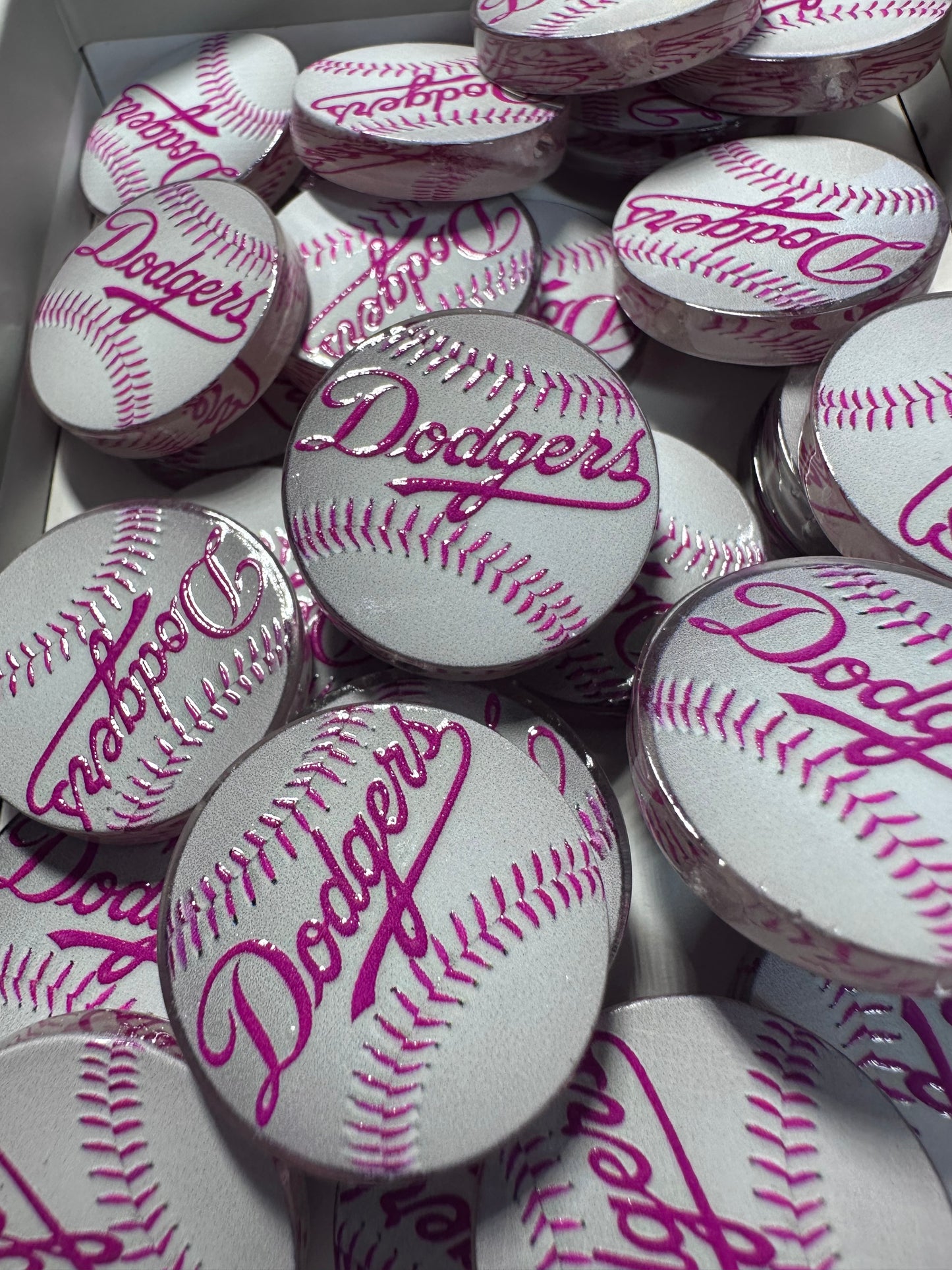 NEW LA Dodgers acrylic focal bead- set of 2/ focal bead/ pen beading / keychain bead /baseball