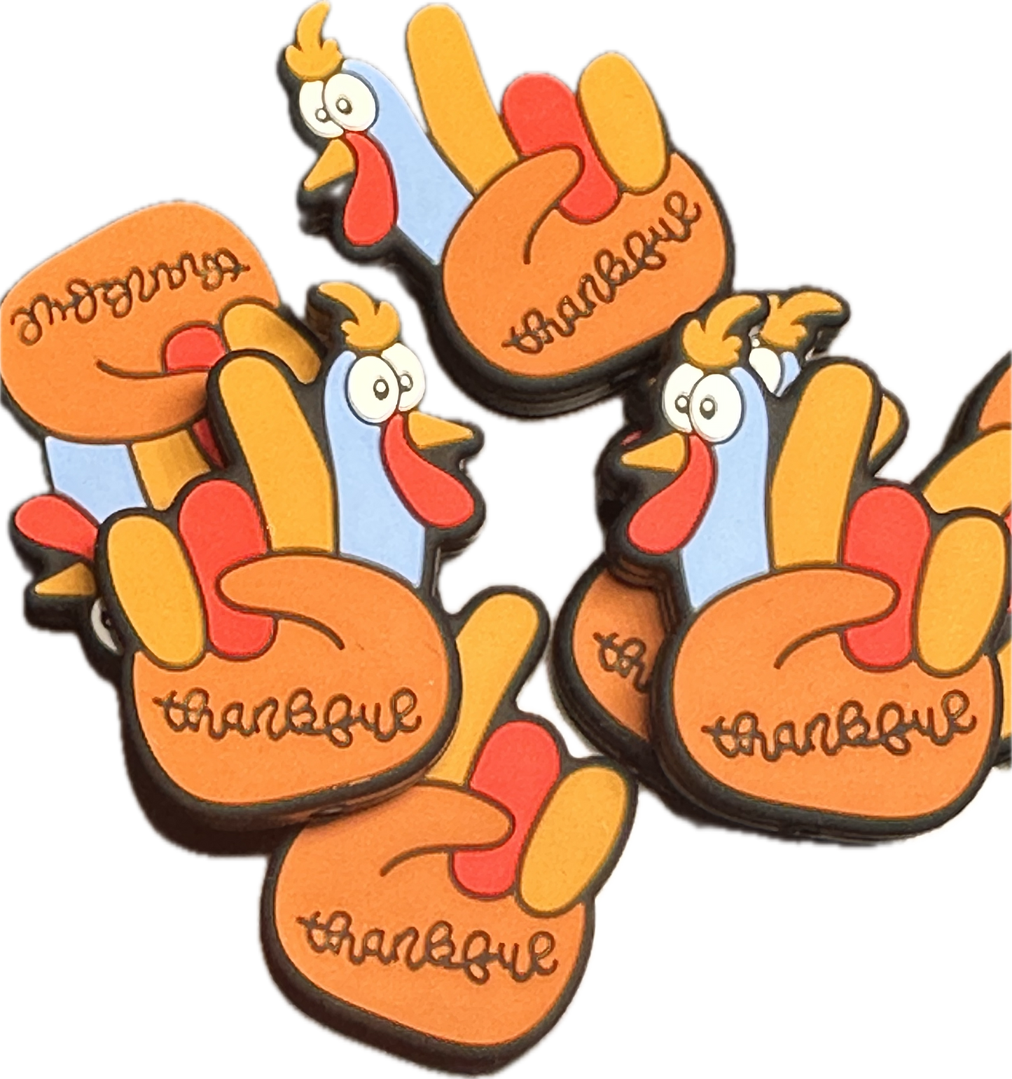 Preschool Thanksgiving Turkey/ Focal Bead/ beadable pen/ Silicone  bead/ keychain bead/ Fall/ Holiday/ hand turkey/ #2