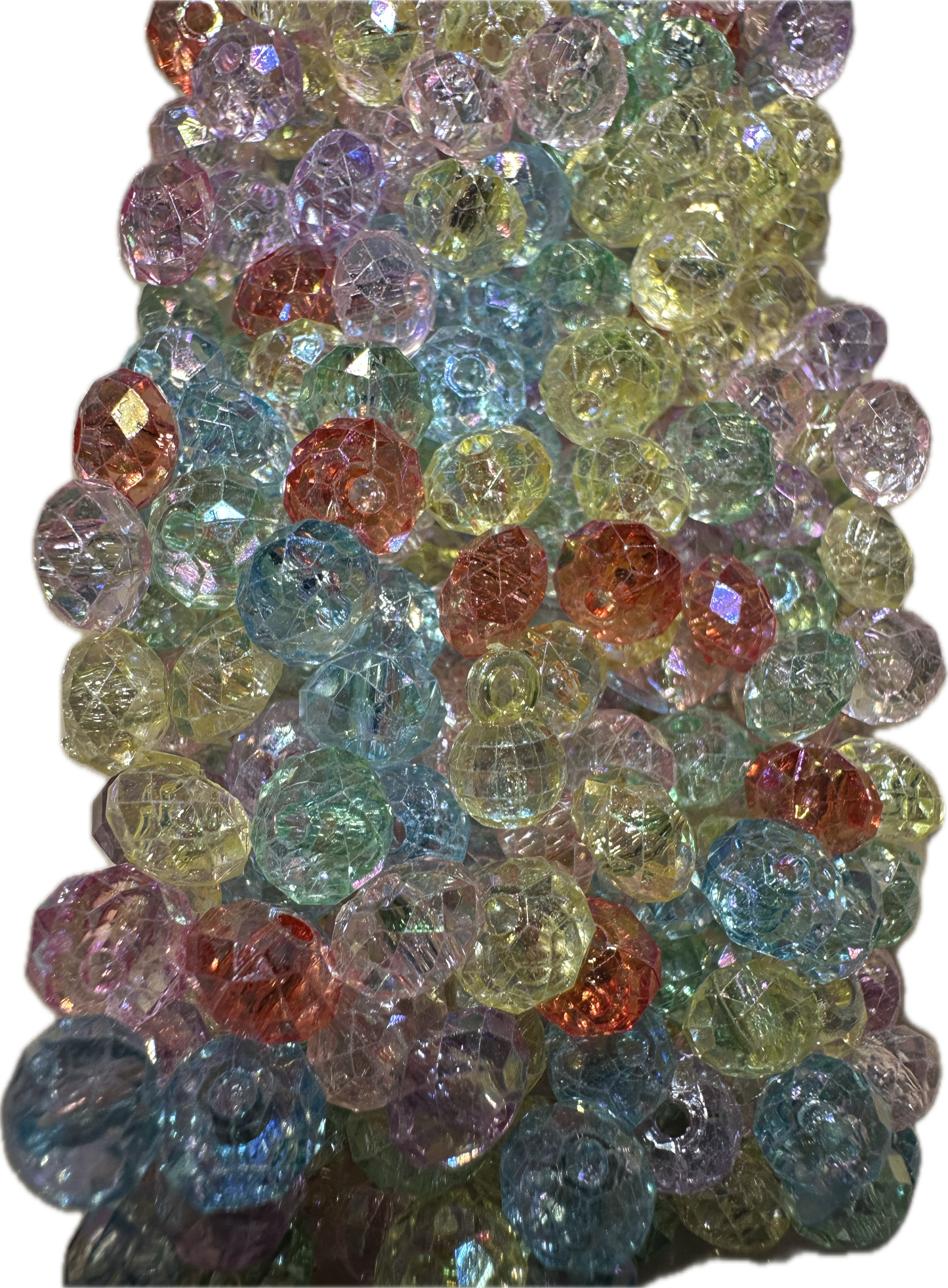 Acrylic faceted clear beads / see thru beads/clear 8x6mm beads/ sparkle beads/ pen beading beads/ bling beads/ keychain beads/ DIY